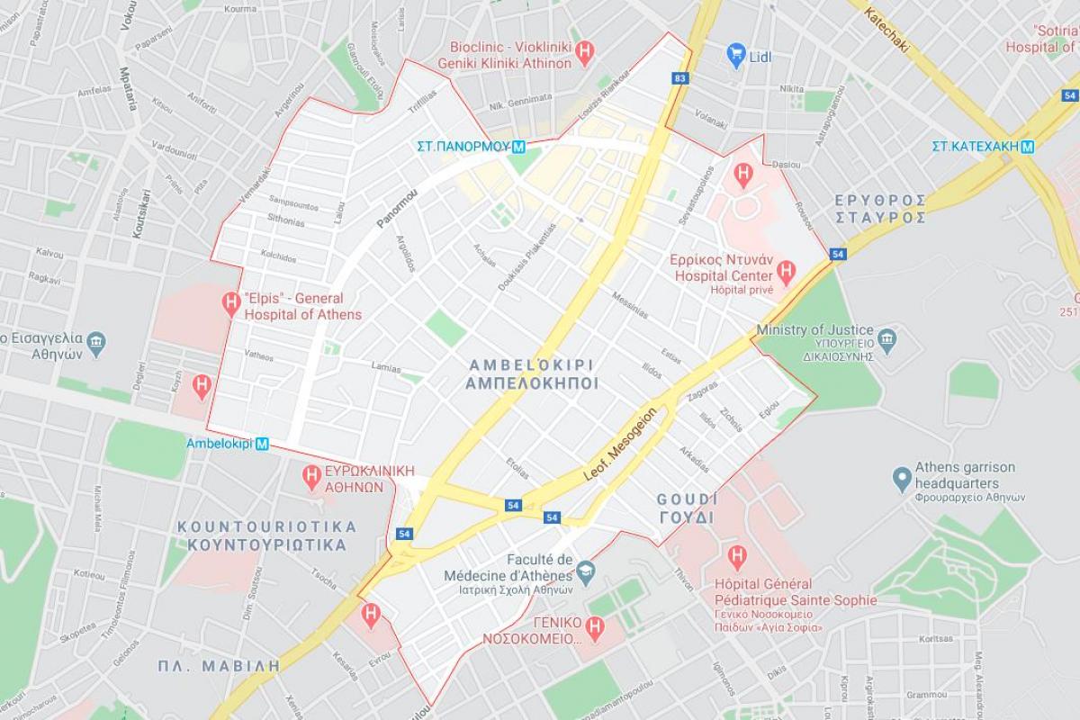 Ambelokipi Atenas mapa Plano de ambelokipi Atenas (Grecia)